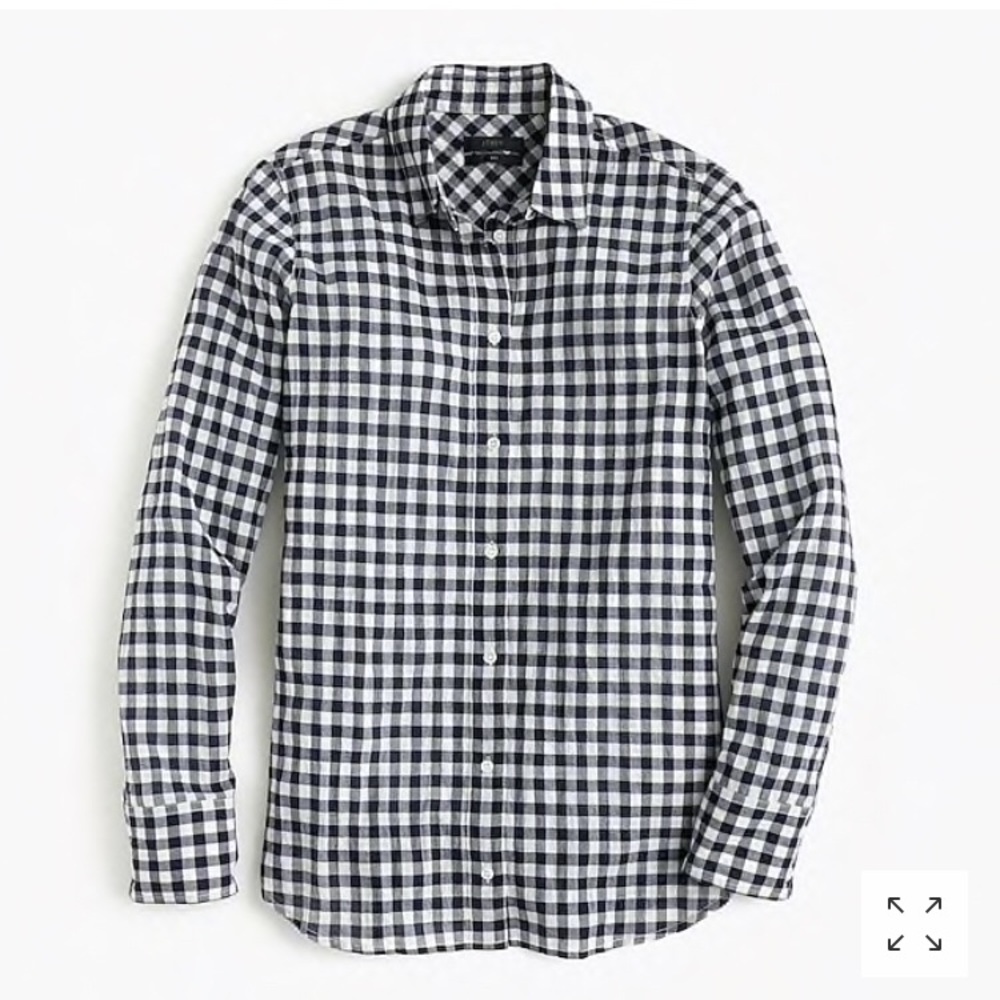 J Crew Relaxed Boy Shirt in Crinkle Gingham